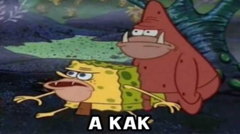 Create meme: Patrick sponge Bob, spongebob wild, prehistoric spongebob