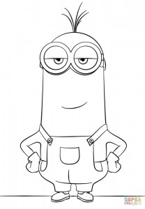 Create meme: coloring pages minions Dave, minions colouring page Kevin, minions Kevin coloring