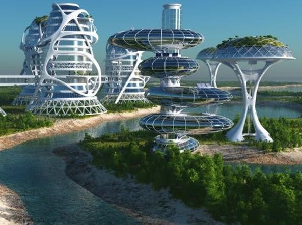 Create meme: city of the future project, futuristic architecture, houses of the future