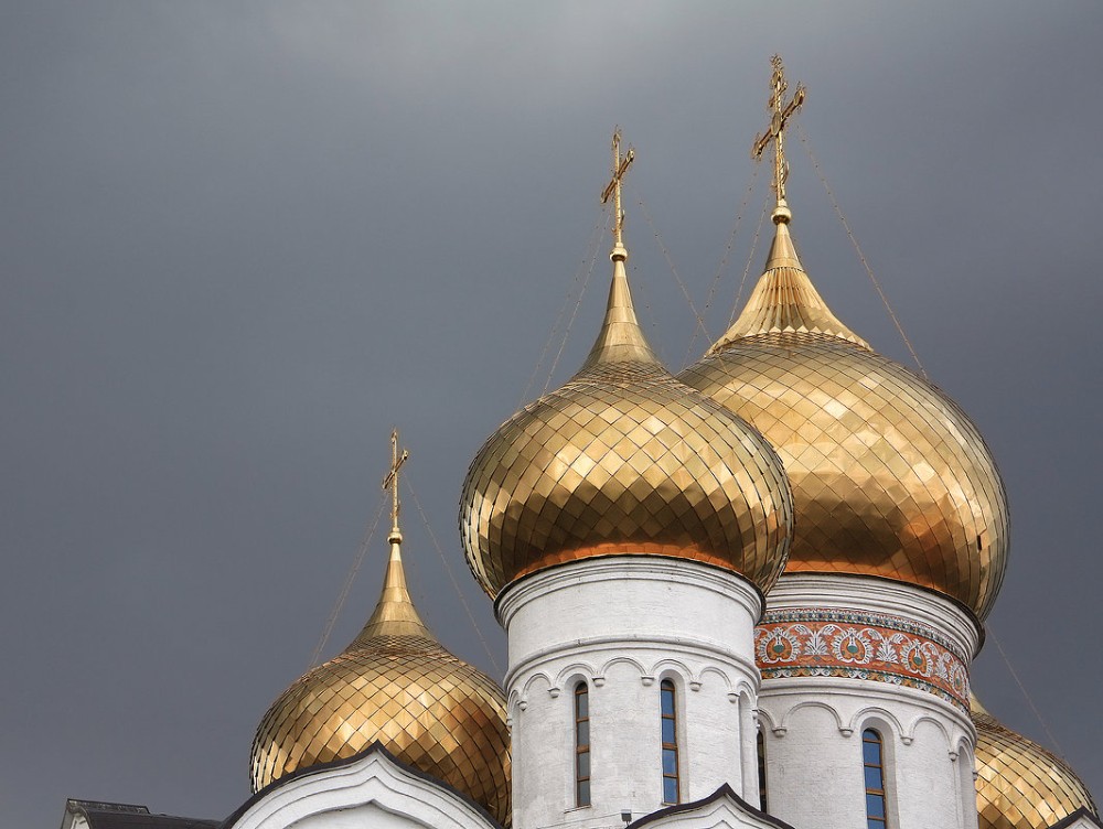 Create meme: golden domes - Assumption Cathedral (Yaroslavl)., the Golden domes , church temple cathedral golden domes