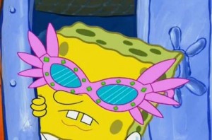 Create meme: funny meme, spongebob in pink glasses, spongebob meme