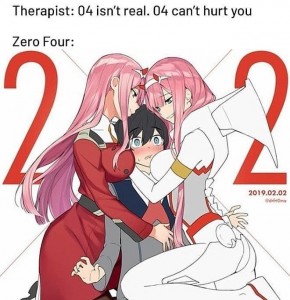 Create meme: anime character, zero two darling in the franxx, blush zero two franxx