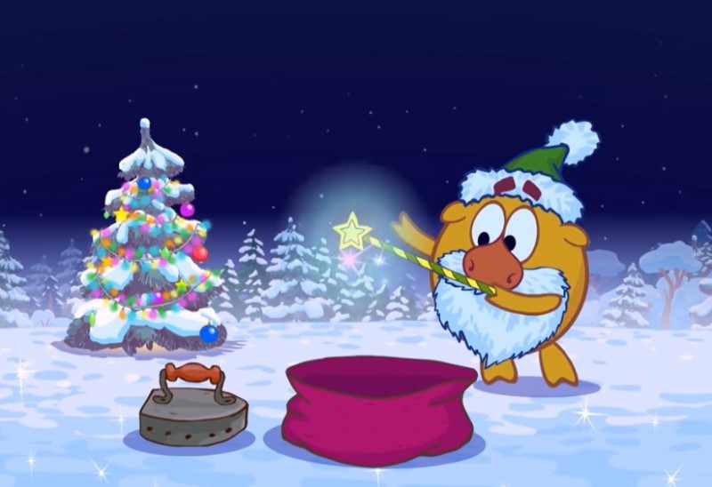 Create meme: new year Smeshariki, Smeshariki operation Santa Claus, Smeshariki Christmas 