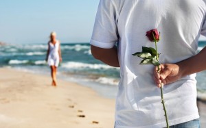 Create meme: couple beach, lovers, love romantic