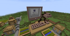 Create meme: minecraft village, a village in minecraft