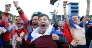 Create meme: football fans Russia eat, fan, photo fans of the world Cup