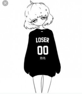 Create meme: anime loser, stickers to print b & W anime, anime stickers black white