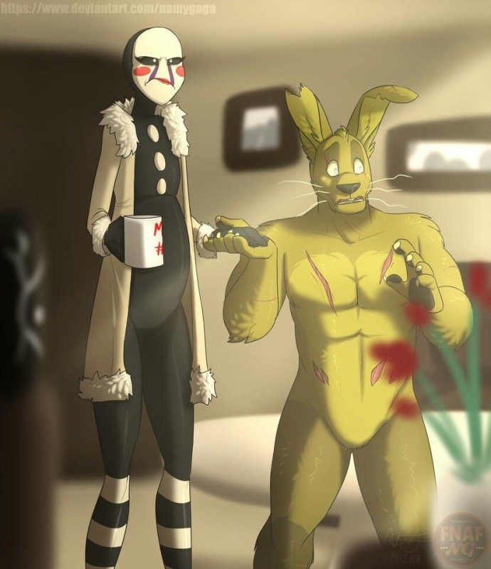 Create meme: Springtrap and the puppet, FNAF puppet and springtrap, fnaf 3 
