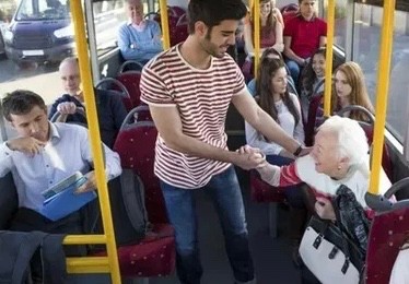 Create meme: people on the bus, to give way to bus, to give way to the transport