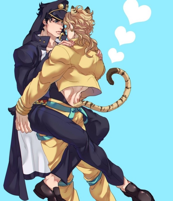 Создать мем: дио брандо и джотаро, джотаро куджо и дио, jotaro dio