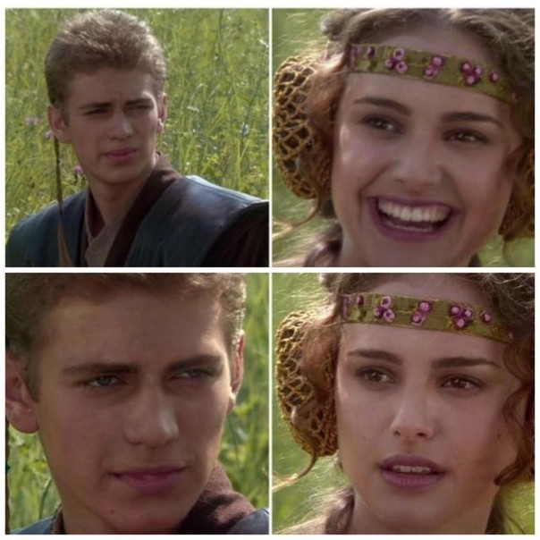 Create meme: anakin and padme meme, Anakin Skywalker and Padme Meme, Anakin and Padme on a picnic