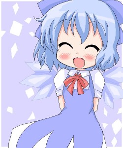 Создать мем: cirno angel, touhou cirno, cirno touhou