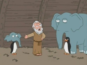 Create meme: The griffins, penguin mammoth family guy, family guy meme God penguin and elephant