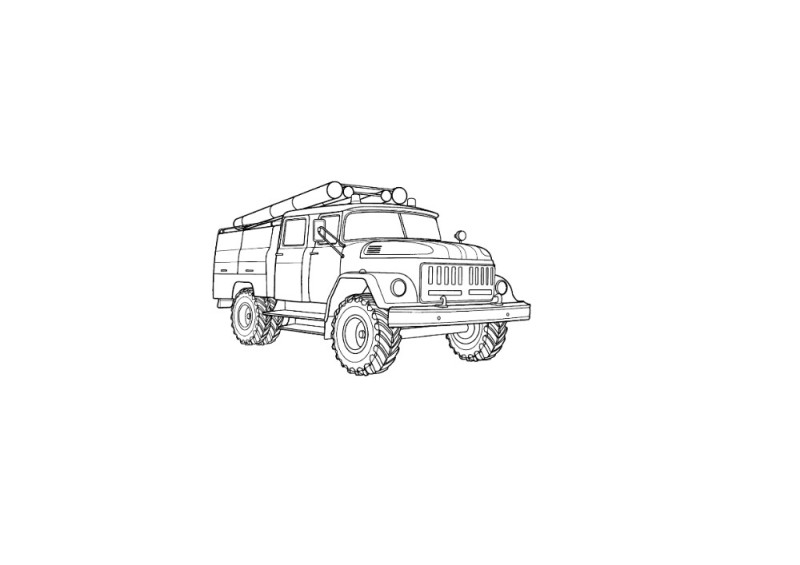 Create meme: Fire truck coloring pages, decorating a fire truck, Coloring pages fire truck ZIL 131