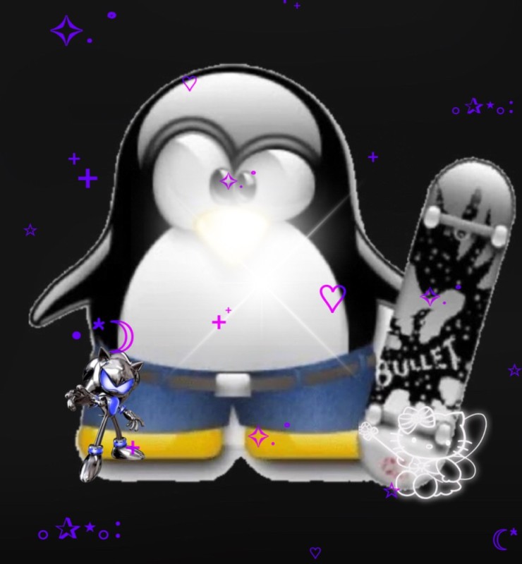 Создать мем: пингвин с телефоном, tux грустный, линукс топ