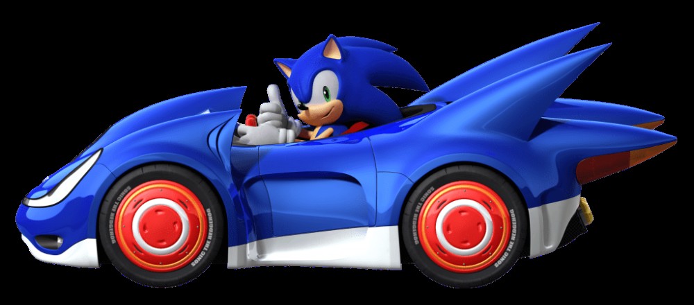 Создать мем: sonic, sonic and sega all-stars racing персонажи, автомобиль sonic the hedgehog