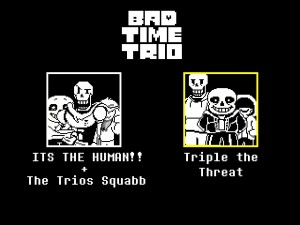 Создать мем: undertale bad time trio it's human, Undertale, раскраска undertale bad time trio