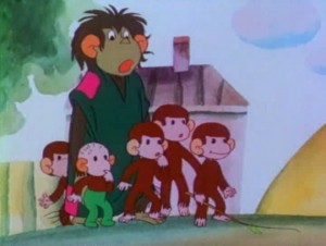 Создать мем: обезьянки фильм 1983, обезьянки мультфильм, мультик осторожно обезьянки