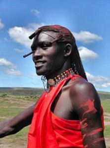 Создать мем: мужчина, негроидная раса масаи, в африке
