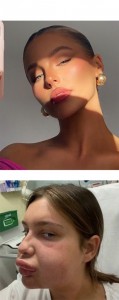 Create meme: makeup face, lips, girl