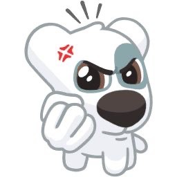 Create meme: angry spotty, vk sticker white dog with eyes, spotty