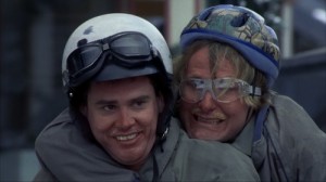 Create meme: Jim Carrey dumb dumber movie, dumb and dumber on the moped meme, Dumb and dumber