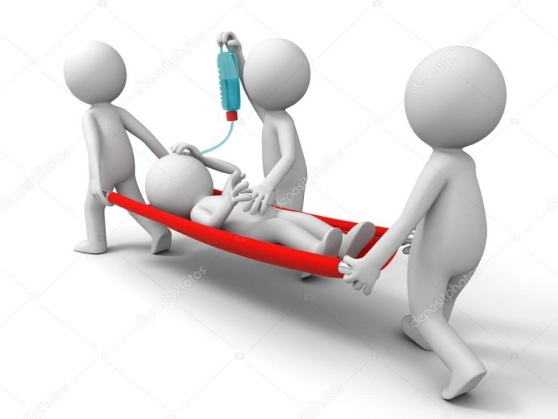 Create meme: men with a stretcher, the little man is a patient, A white man on a stretcher