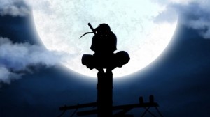 Create meme: the silhouette of the moon, twelve foot ninja, itachi uchiha hd