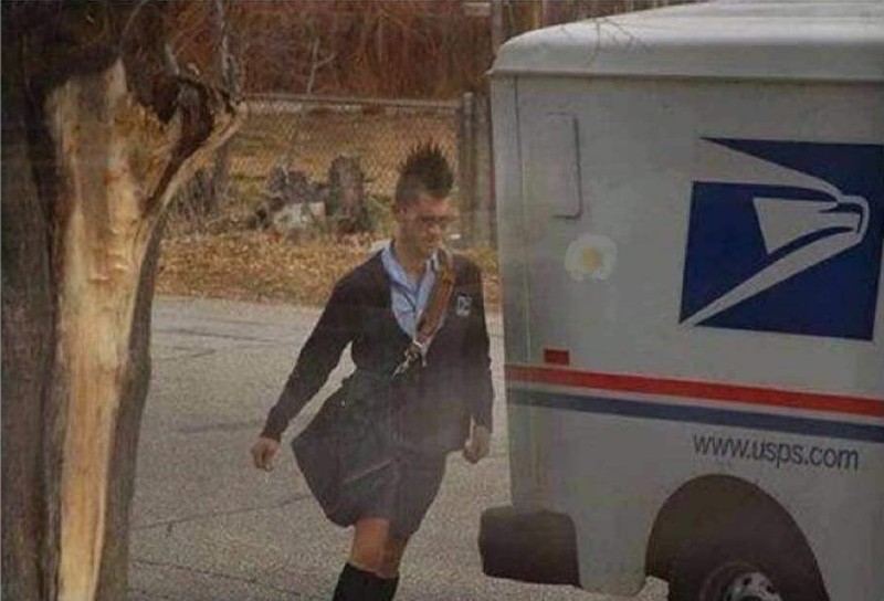 Create meme: usps van truck, punk postman, American postal service