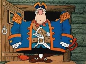 Create meme: treasure island captain Smollett, treasure island cartoon 1988 Smollett, captain Smollett treasure island