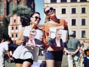 Create meme: two girls, friend, residents of the city