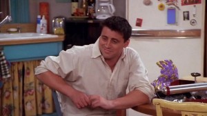 Create meme: joey friends "sorry?", friends joey, joey tribbiani funny