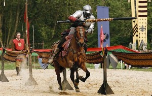 Create meme: war horse riding, the contest of the knights, knight on horseback with a spear