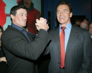 Create meme: schwarzenegger, stallone, Arnold Schwarzenegger and Sylvester Stallone