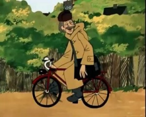 Create meme: Pechkin and the bike