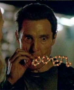 Create meme: a frame from the video, Matthew McConaughey meme with a cigarette, McConaughey with cigarette meme