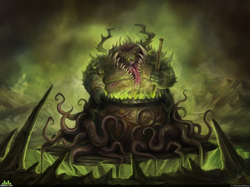 Create meme: nurgle and isha, grandpa nurgle, nurgl 