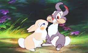 Create meme: Bunny from Bambi kiss