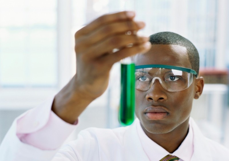 Create meme: the negro scientist, a negro with a test tube, meme with blacks