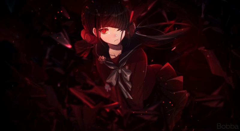 Create meme: maki harukawa, danganronpa: trigger happy havoc, anime red