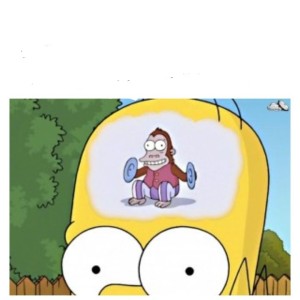 Create meme: the monkey with the cymbals in my head, the monkey from the simpsons with plates, the monkey in the head of Homer
