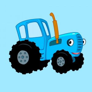 Create meme: blue tractor