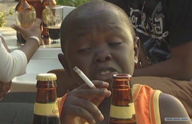 Create meme: Negro with a cigarette, meme boy with a cigarette and a beer, the Negro with cigarette meme