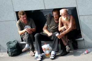 Create meme: homeless, a bum sits, a bum and a hobo