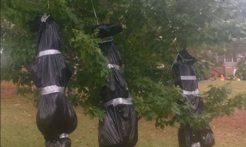 Create meme: Halloween , a Christmas tree wrapped in a garbage bag, Halloween