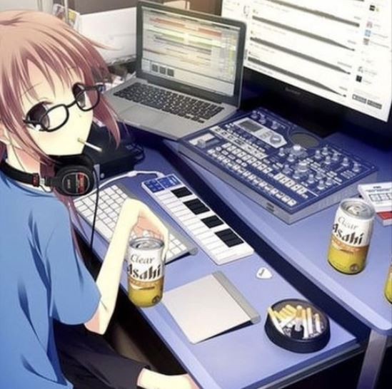 Create meme: hikikomori chan, anime girl programmer, anime