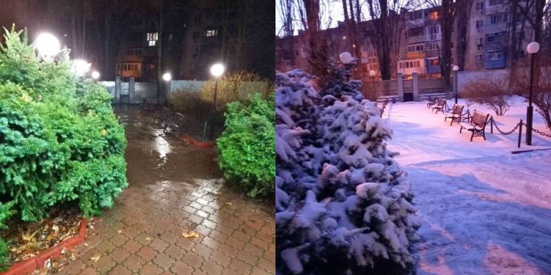 Create meme: snow in russia, snow , Winter expectation is a reality