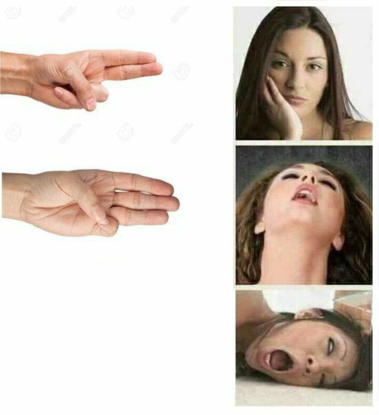 Создать мем: мем про пальцы и девушку, палец мем, мем с рукой