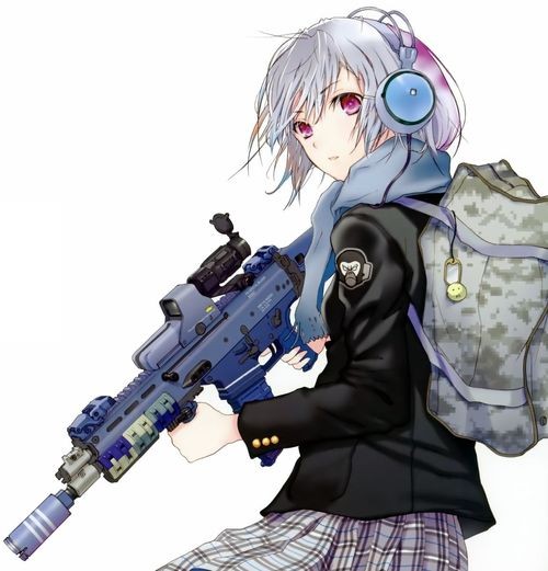 Create meme: anime military, anime girl, sniper anime