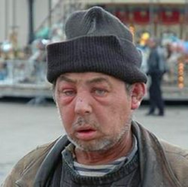 Create meme: tramp , the face of the homeless, homeless Valery